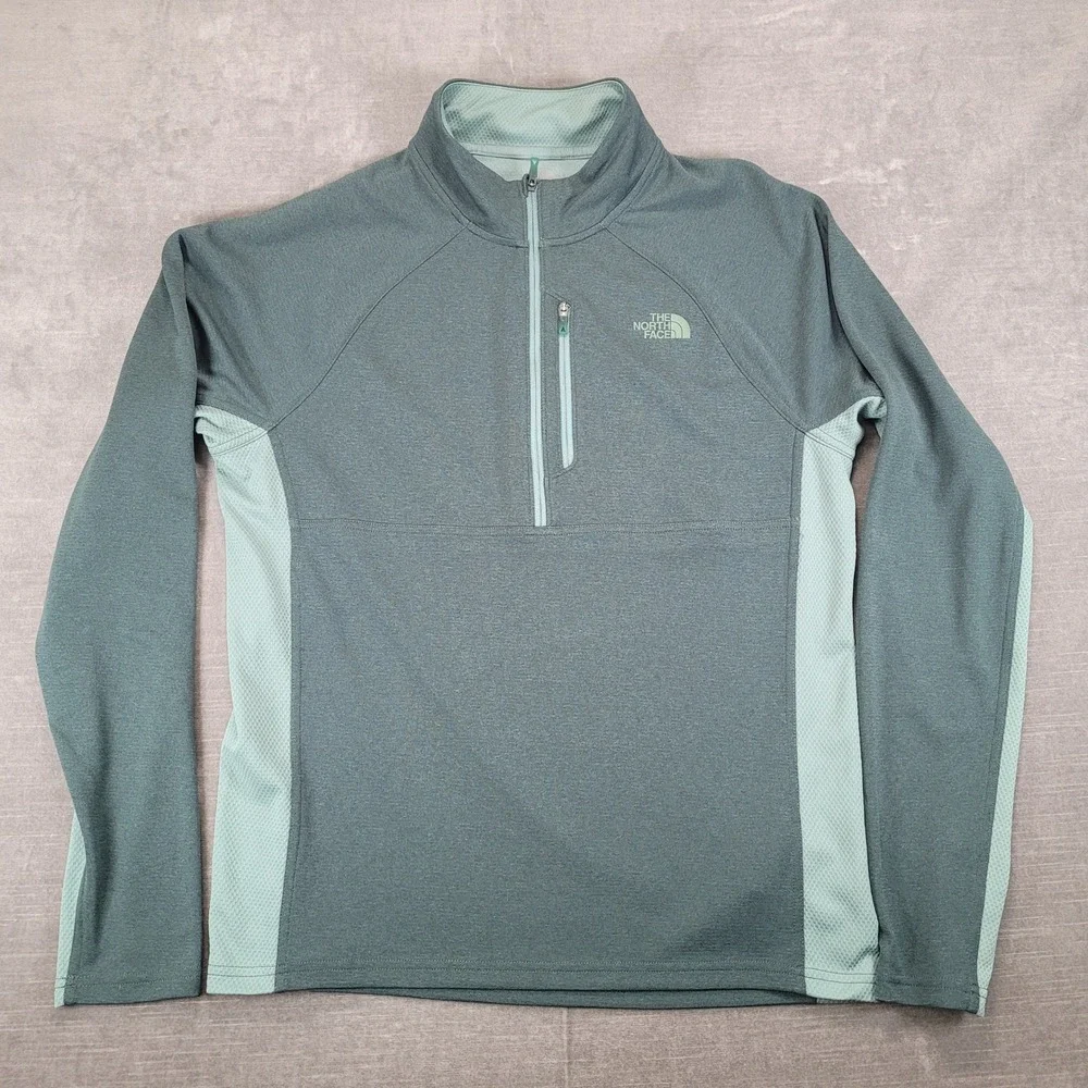 The‎ North Face Mens FlashDry 1/4 Zip Pullover Jacket Green Medium